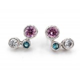 Sterling Silver Crystal Necklace and Earring Set - NE-E147MIX